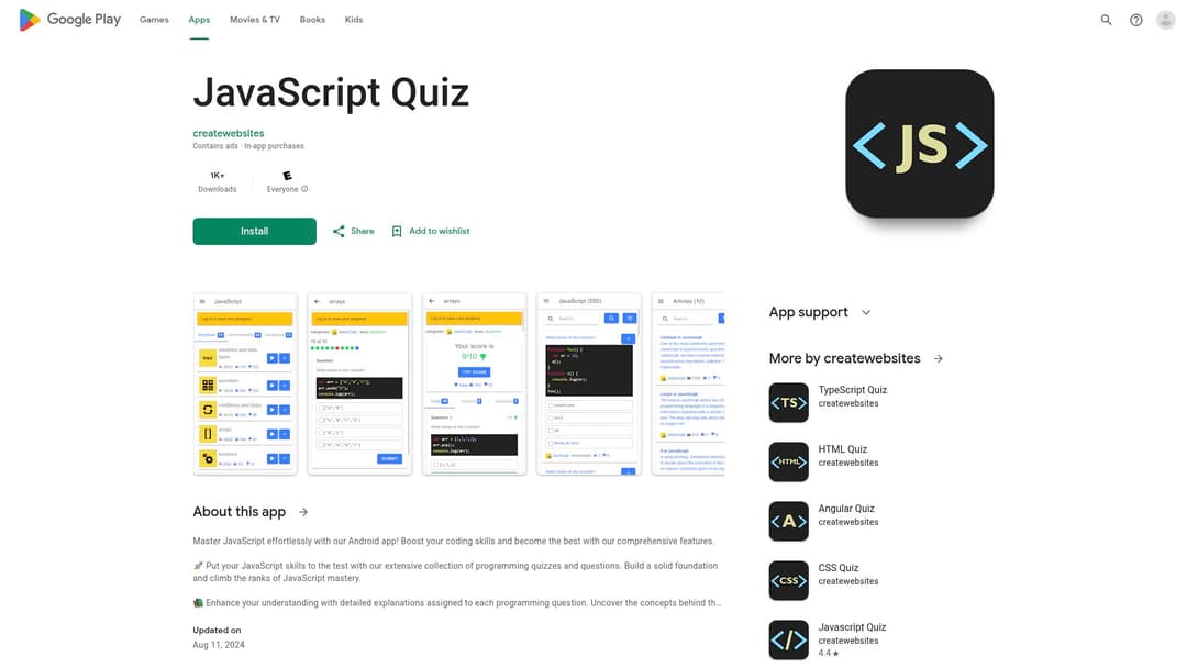 Javascript Quizcreatewebsites