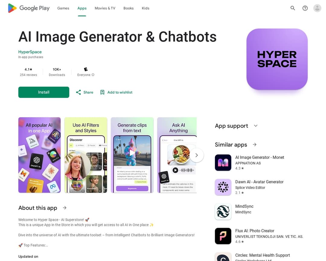 AI Image Generator & Chatbots by HyperSpace