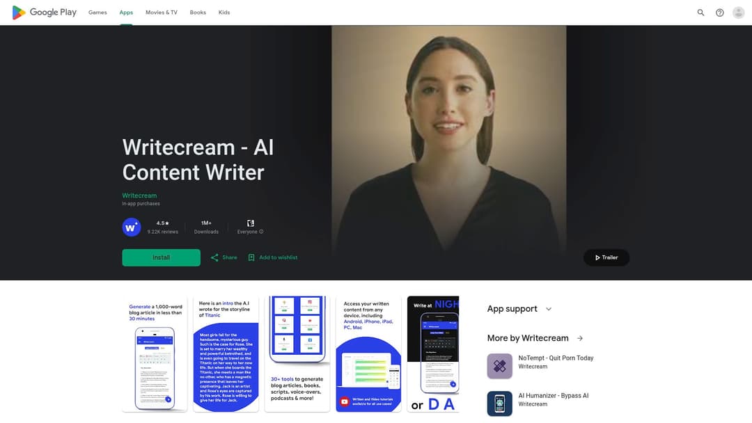 Writecream - AI Content Writer