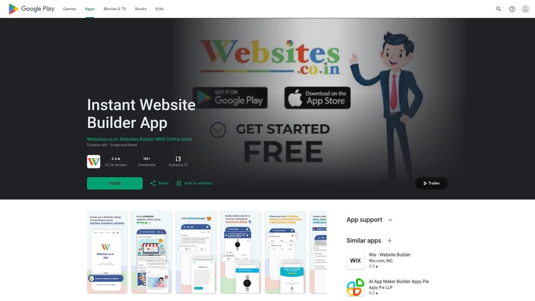 Instant Website Builder App