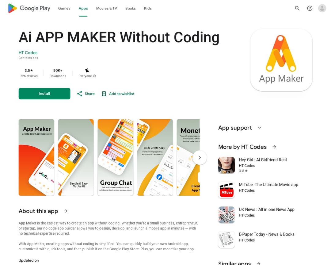 Ai APP MAKER Without Coding