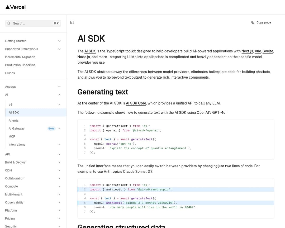Vercel AI SDK