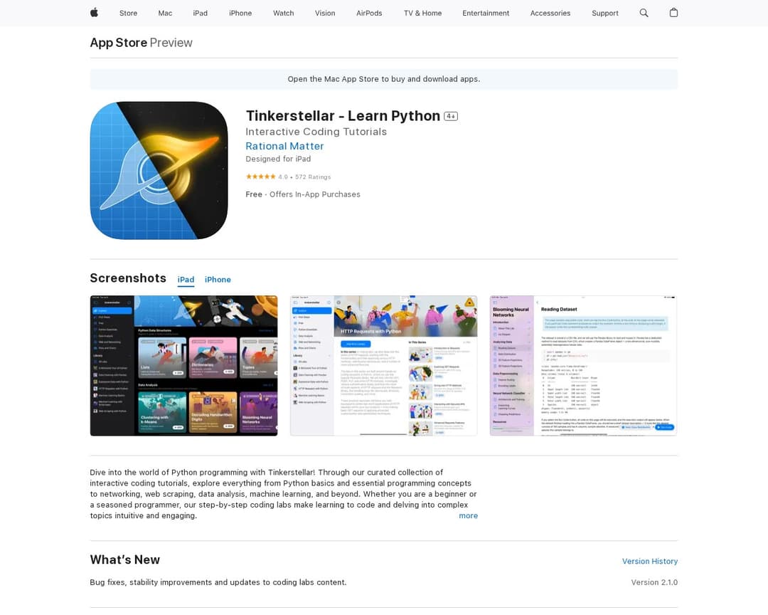 Tinkerstellar - Learn Python