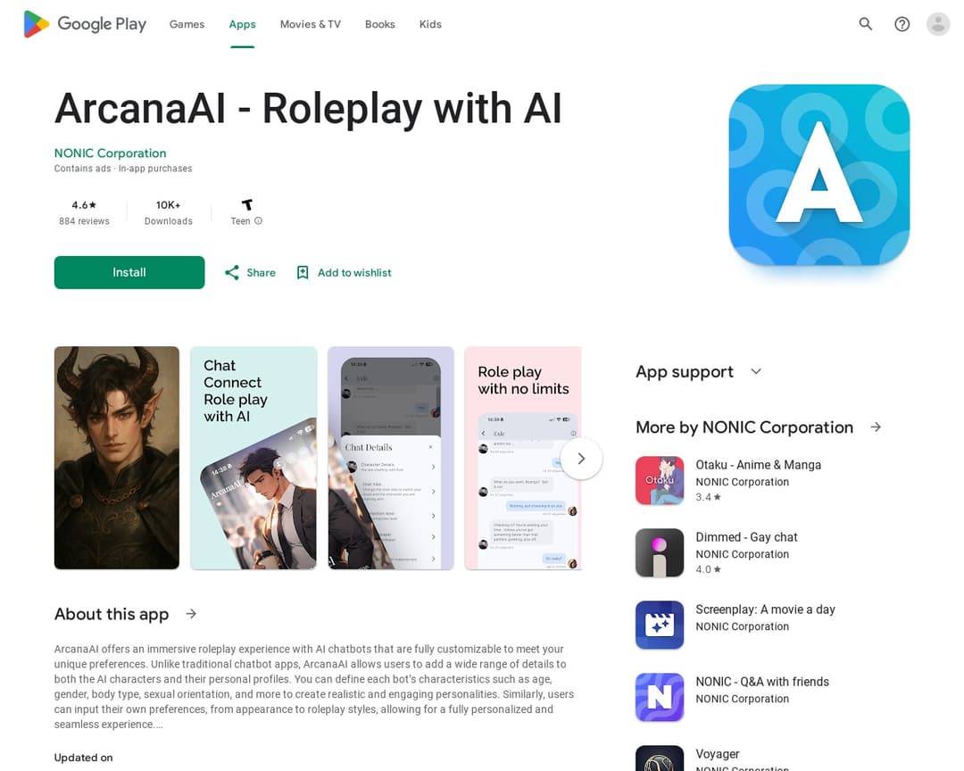 ArcanaAI - Roleplay with AI