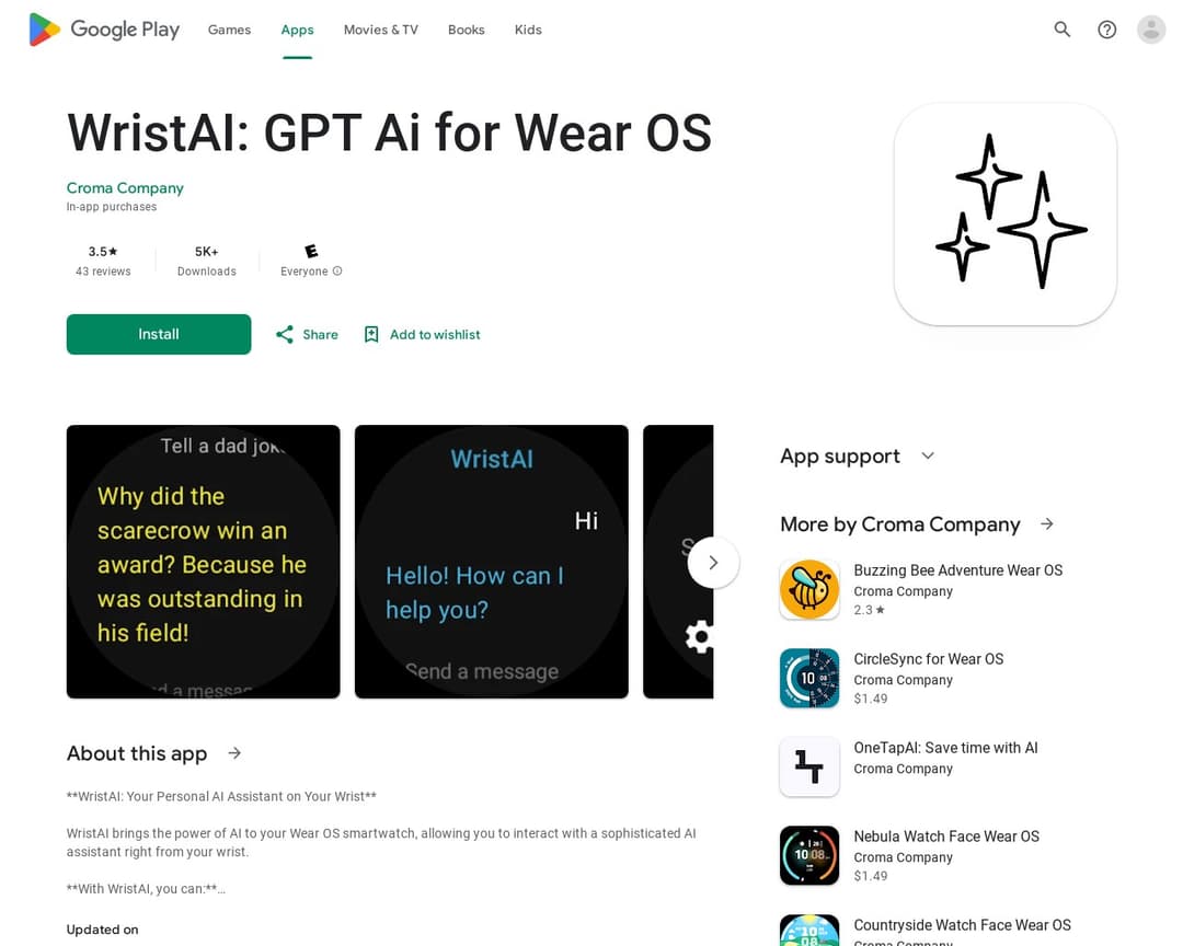 WristAI: GPT Ai for Wear OS