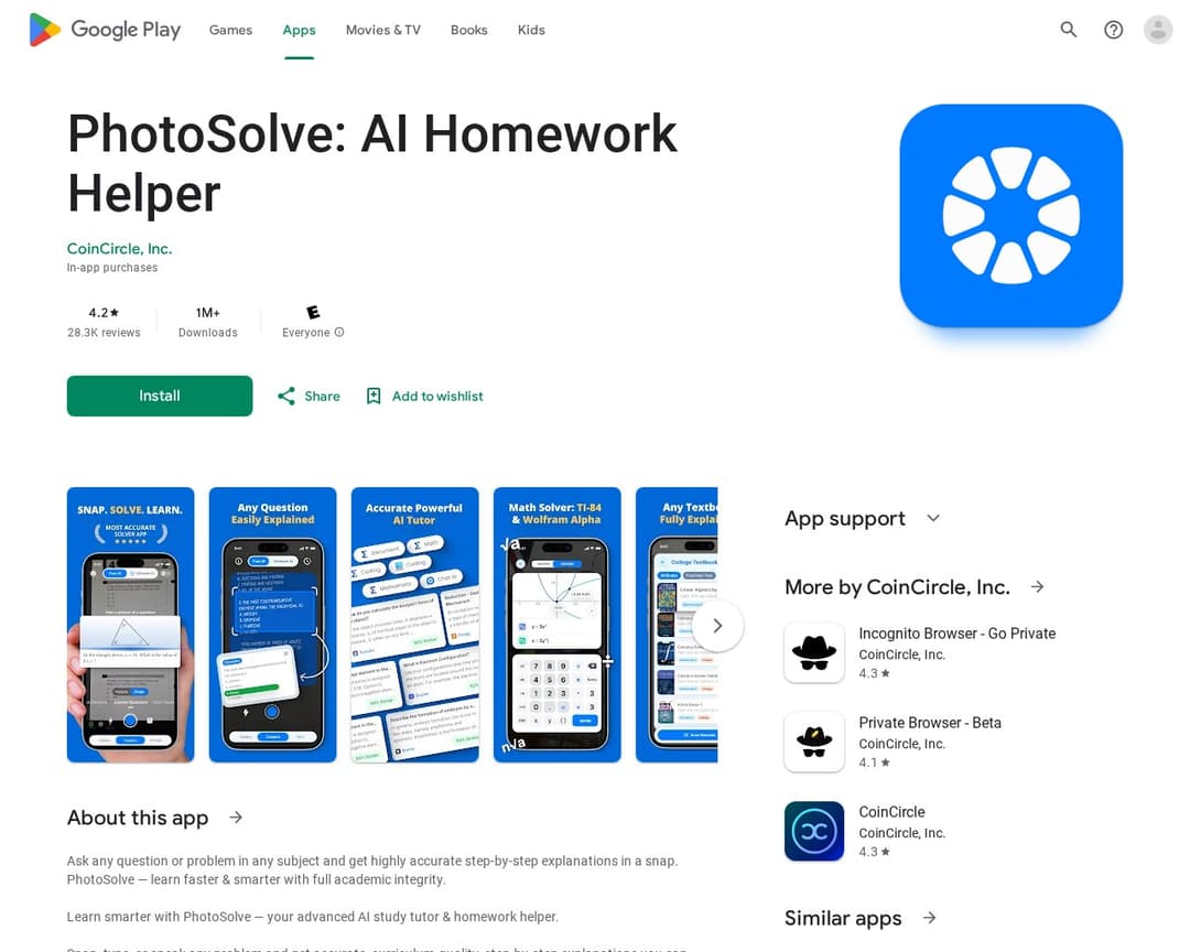 PhotoSolve: AI Homework Helper