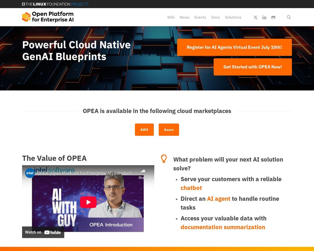 Open Platform for Enterprise AI (OPEA)