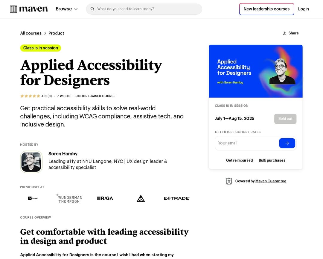 Applied Accessibility for Designers by Soren Hamby on Maven