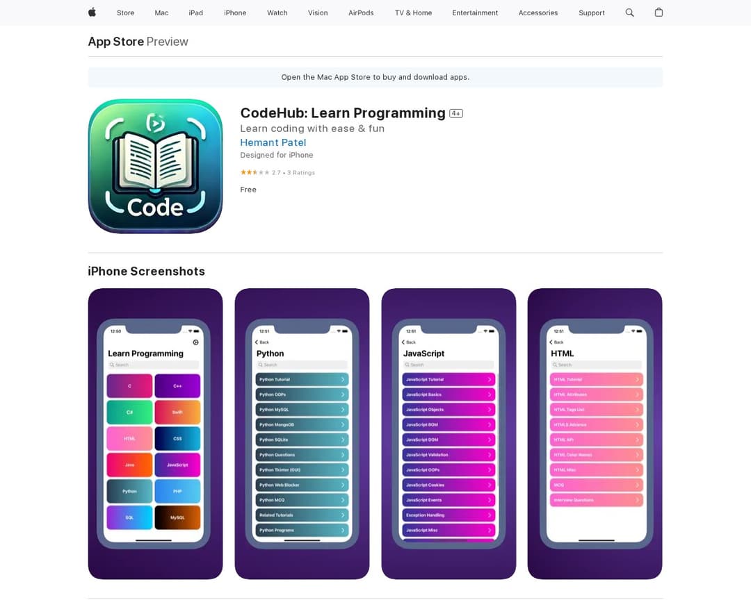 CodeHub: Learn Programming