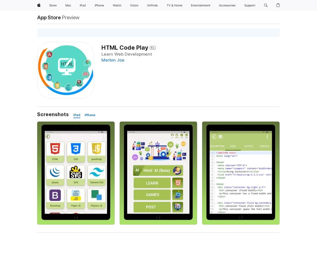 HTML Code Play