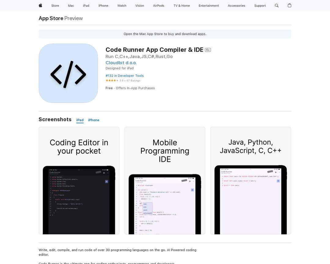 Code Runner App Compiler & IDE