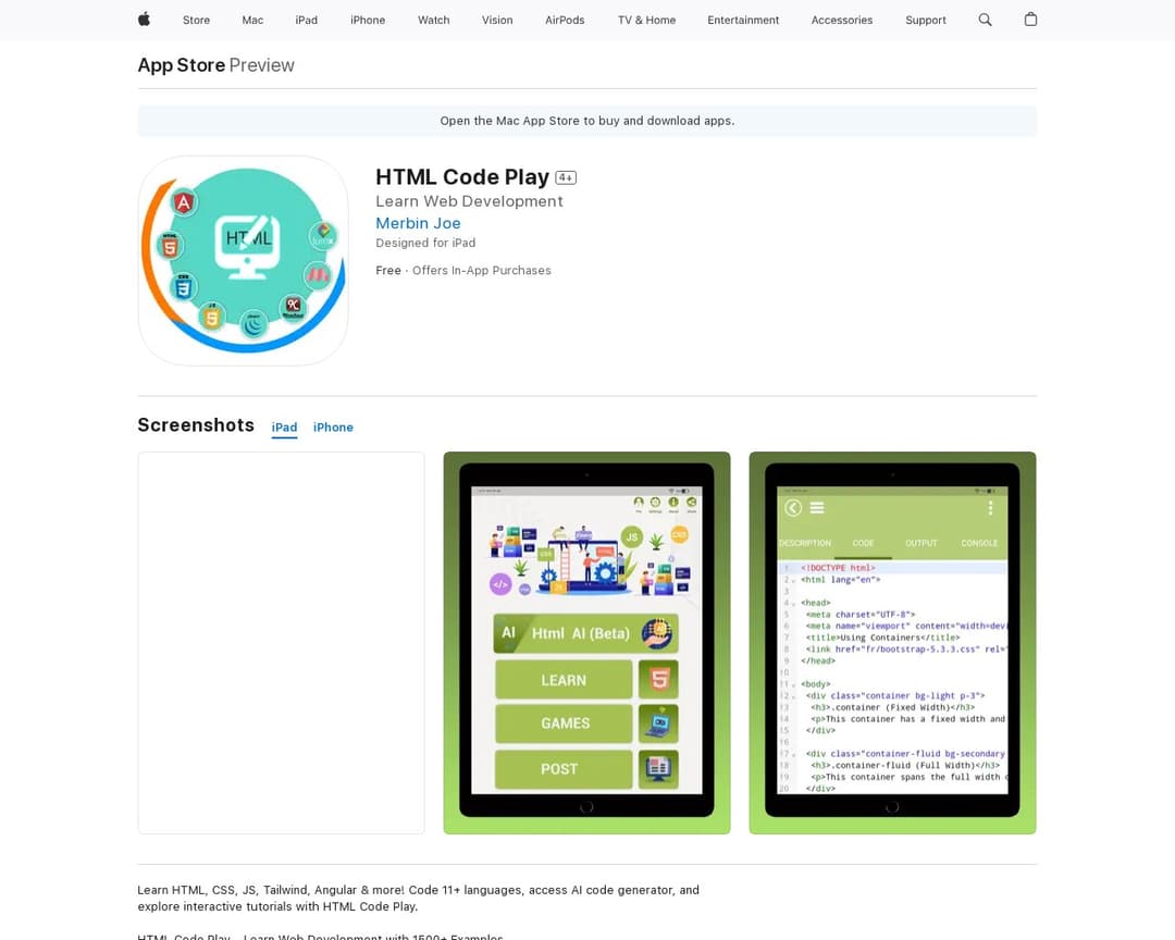 HTML Code Play
