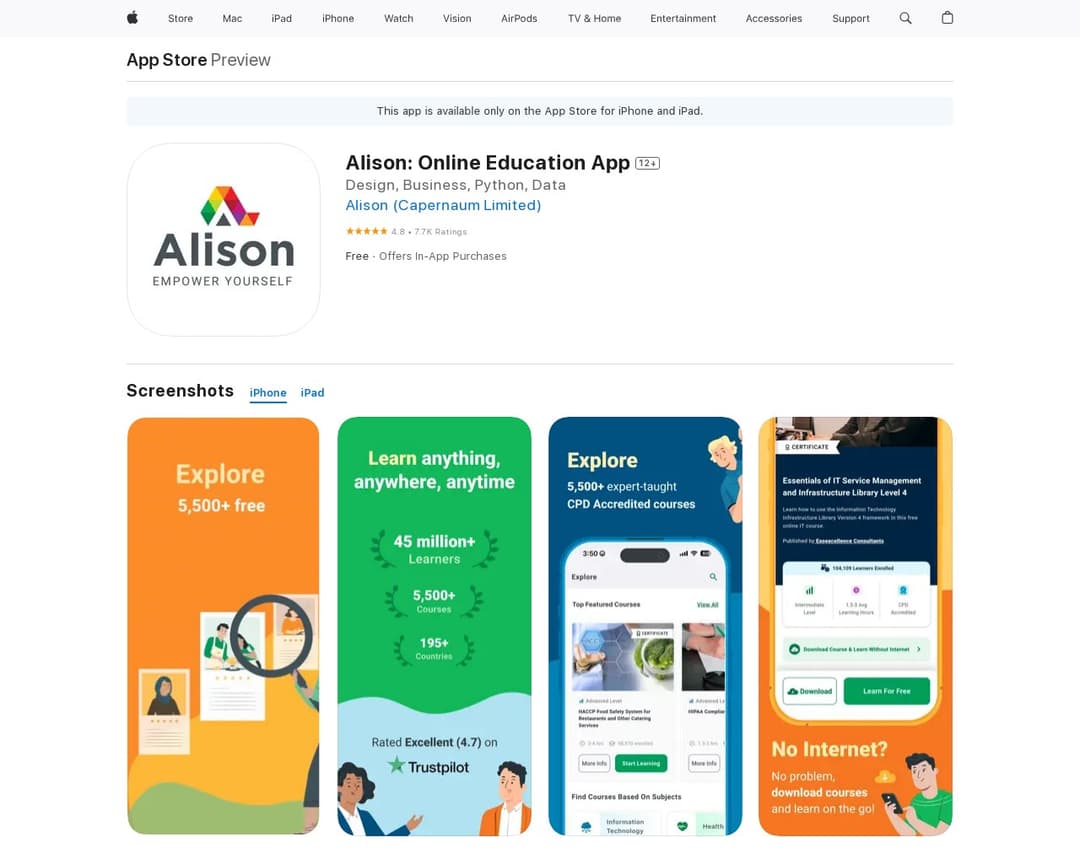 Alison: Online Education App