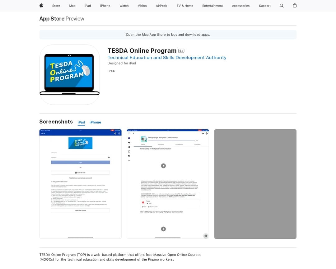 TESDA Online Program