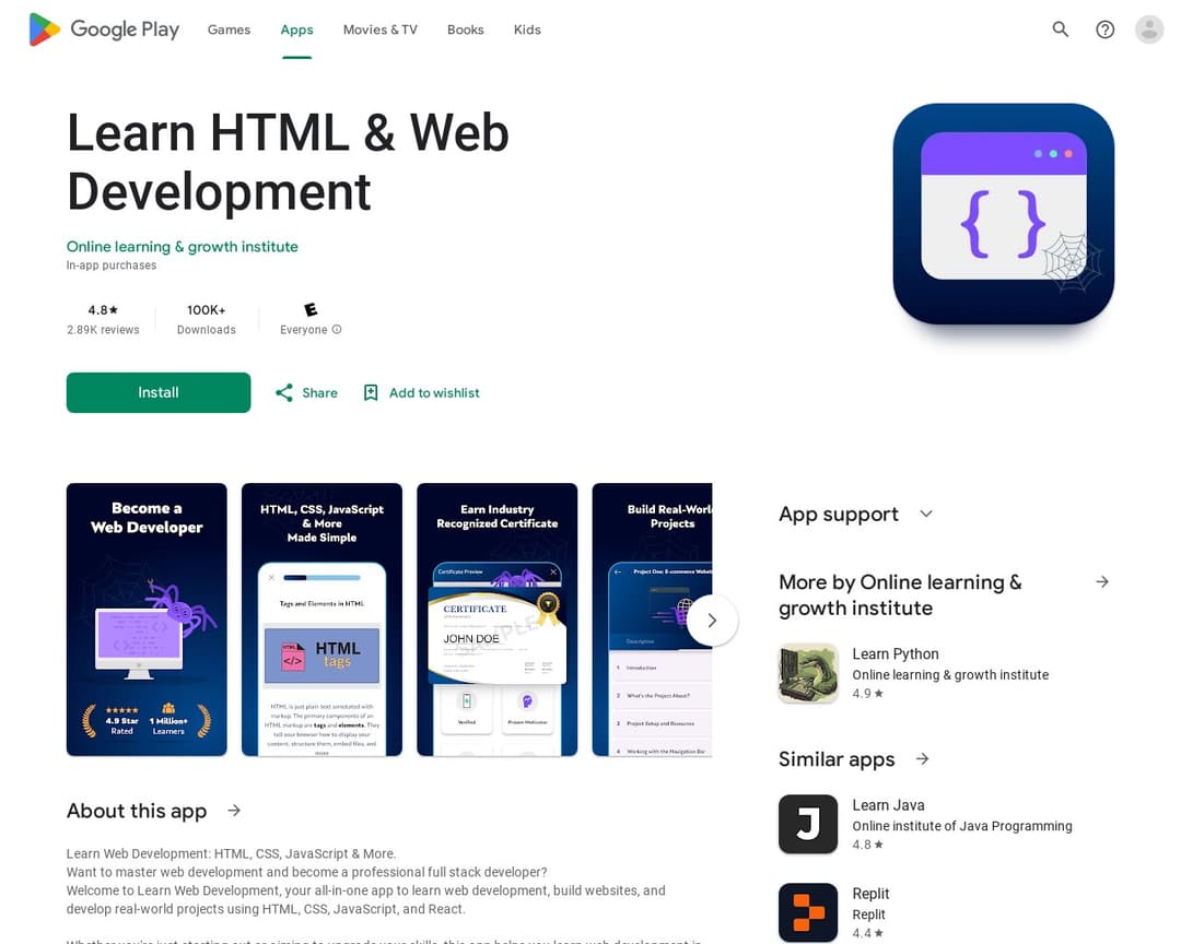 Learn HTML & Web Development