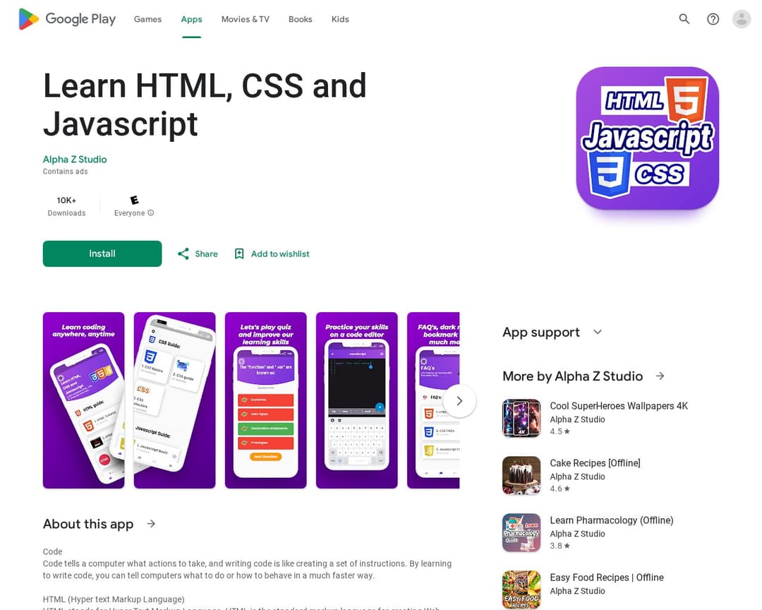 Learn HTML, CSS and Javascript