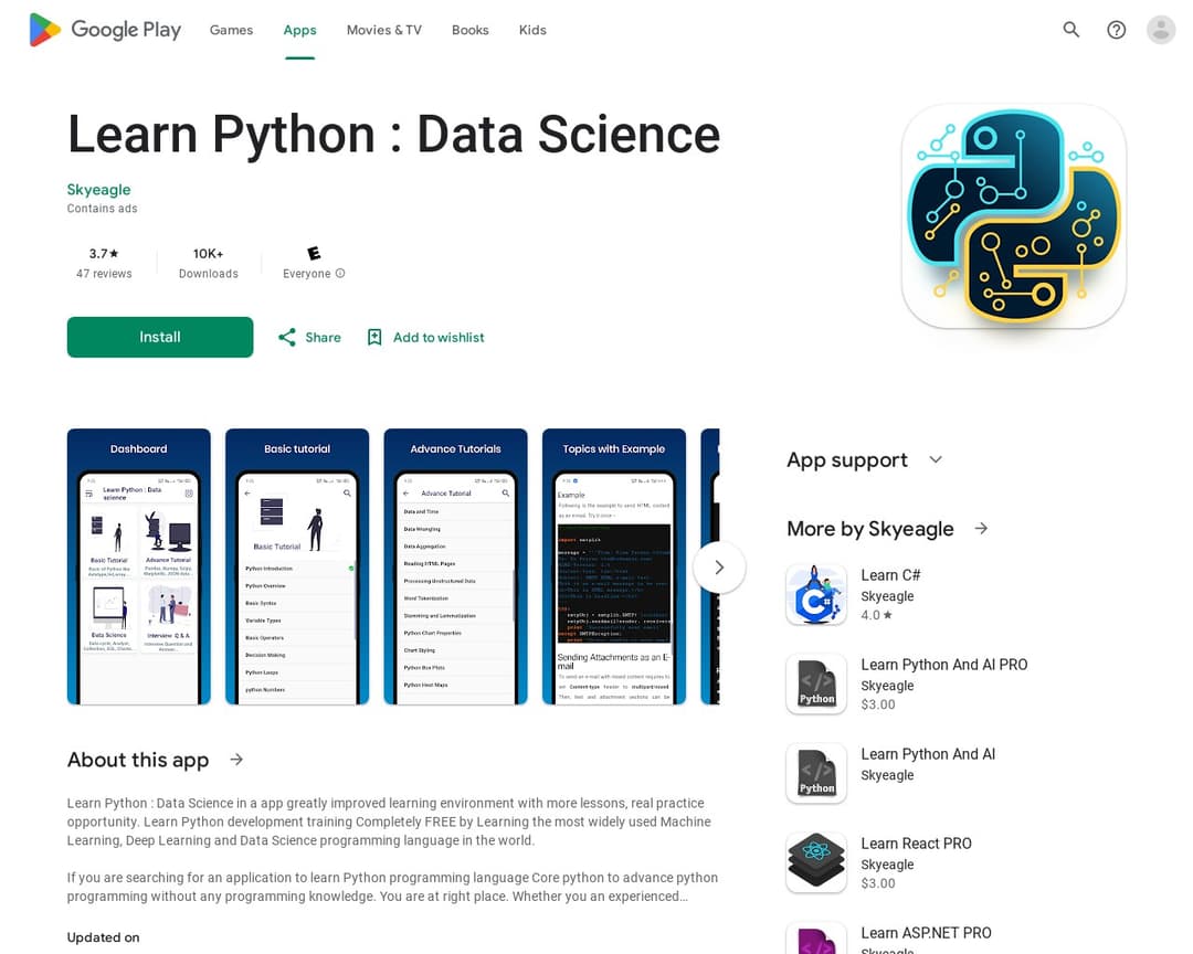 Learn Python : Data Science