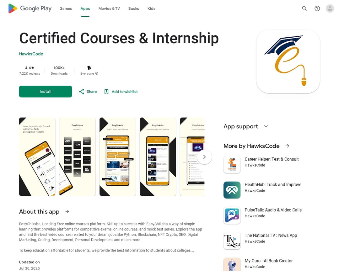 Certified Courses & Internship