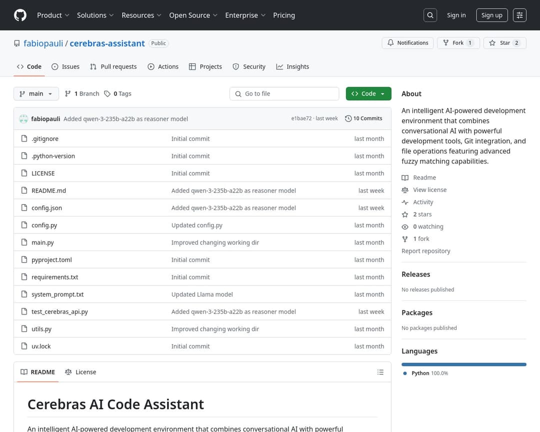 Cerebras AI Code Assistant