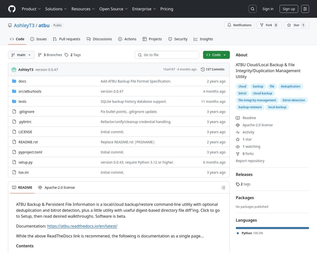 ATBU Cloud/Local Backup & File Integrity/Duplication Management Utility