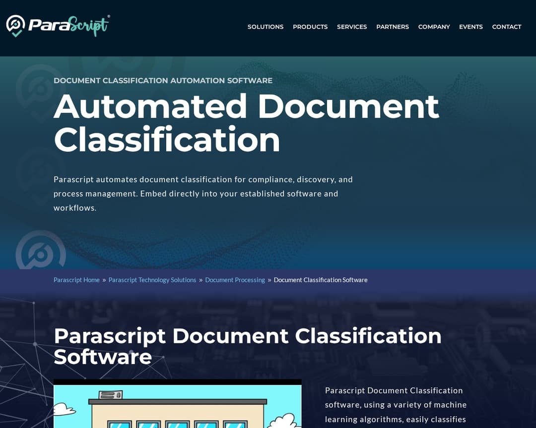 Parascript Document Classification Software