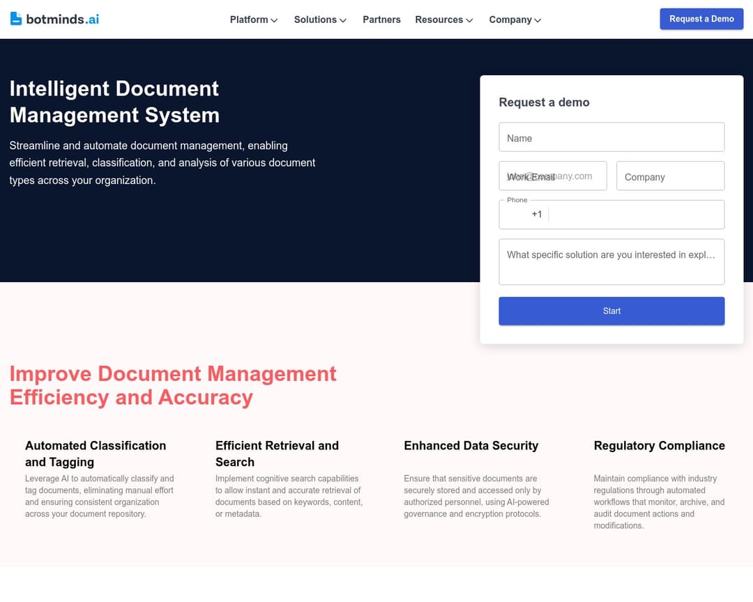 Botminds Intelligent Document Management System