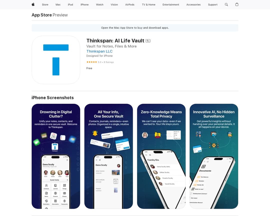 Thinkspan: AI Life Vault