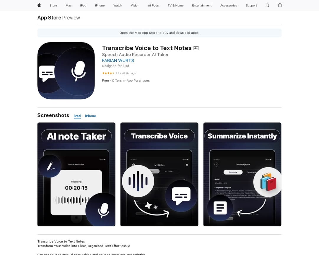 Transcribe Voice to Text Notes