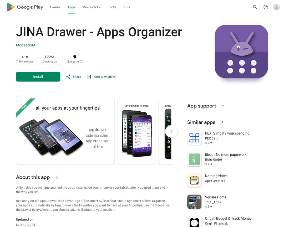 JINA Drawer - Apps Organizer