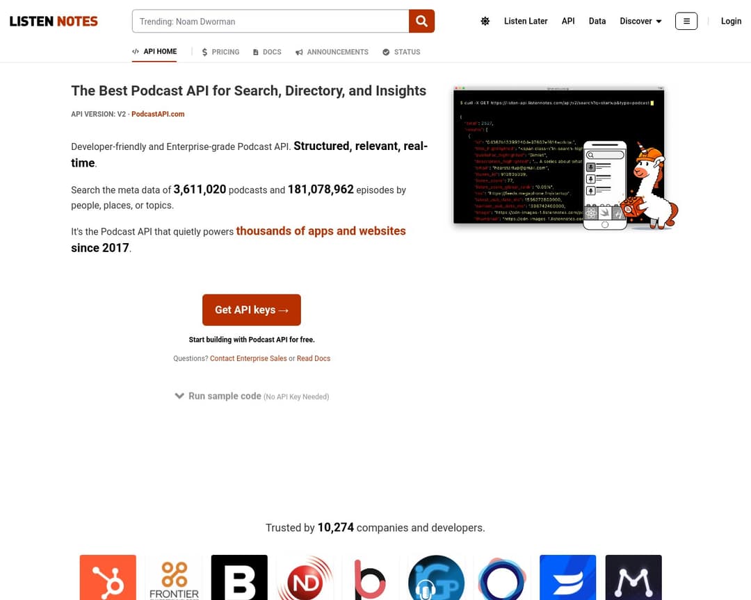 Listen Notes Podcast API