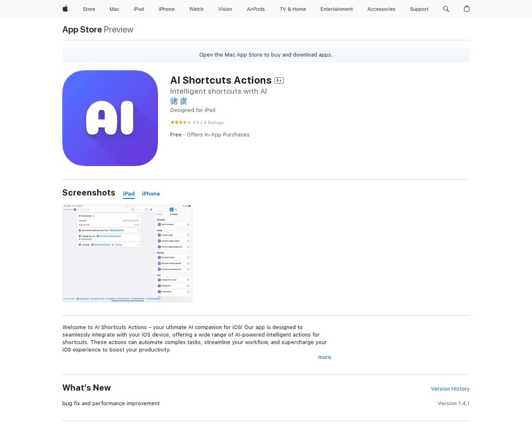 AI Shortcuts Actions