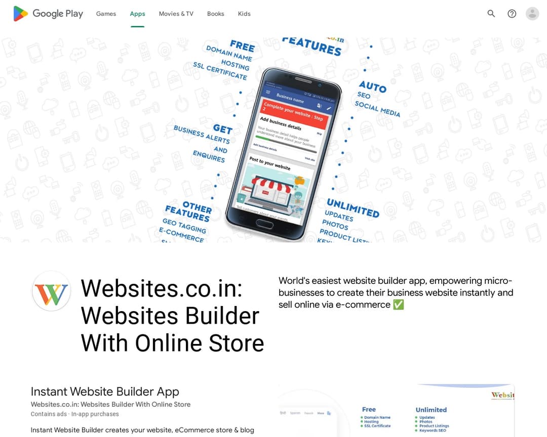 Websites.co.in: Websites Builder With Online Store