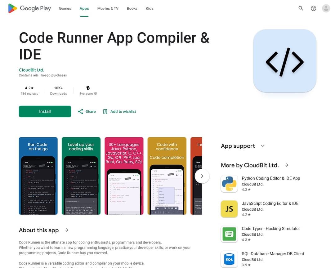 Code Runner App Compiler & IDE