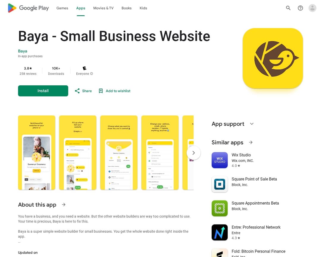 Baya - Small Business Website