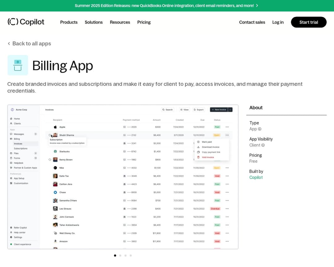 Copilot’s Billing App