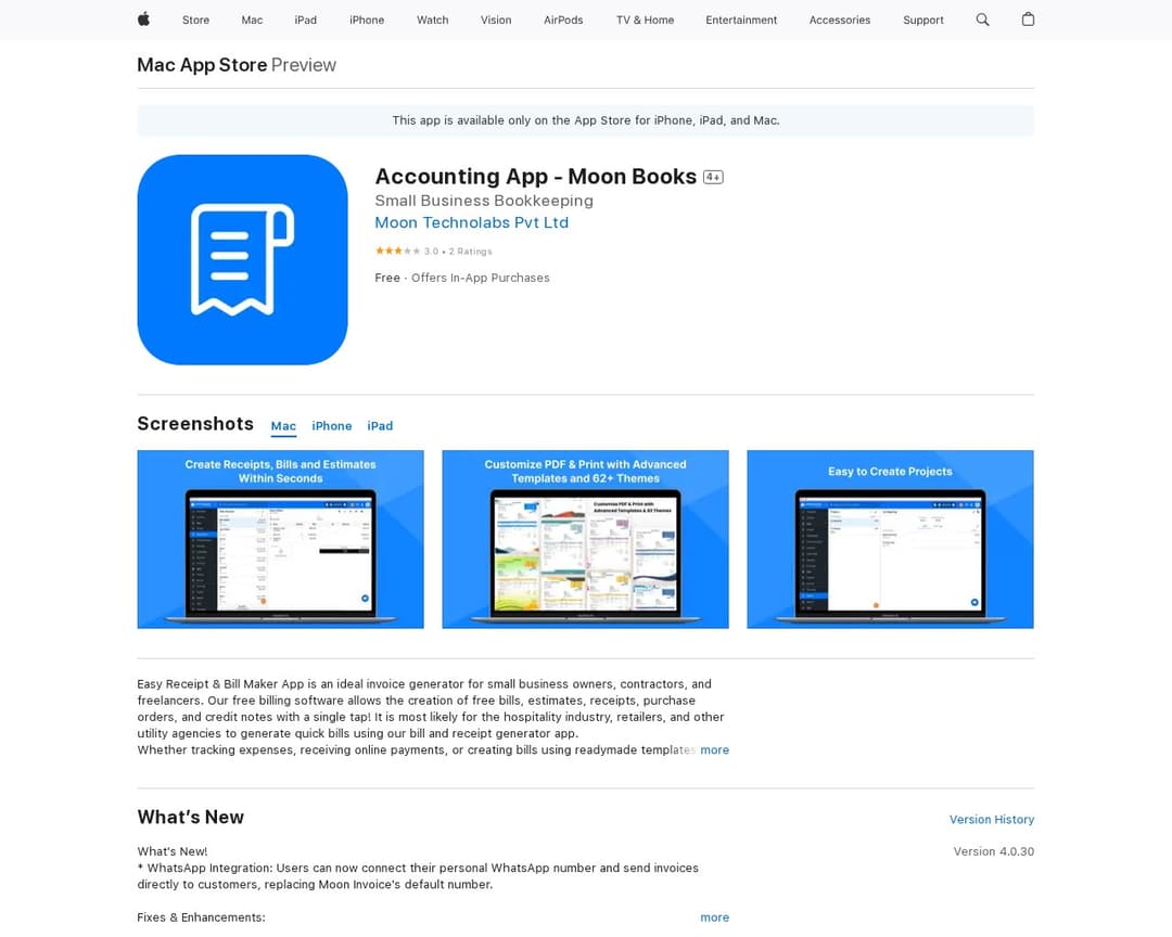 Accounting App - Moon Books