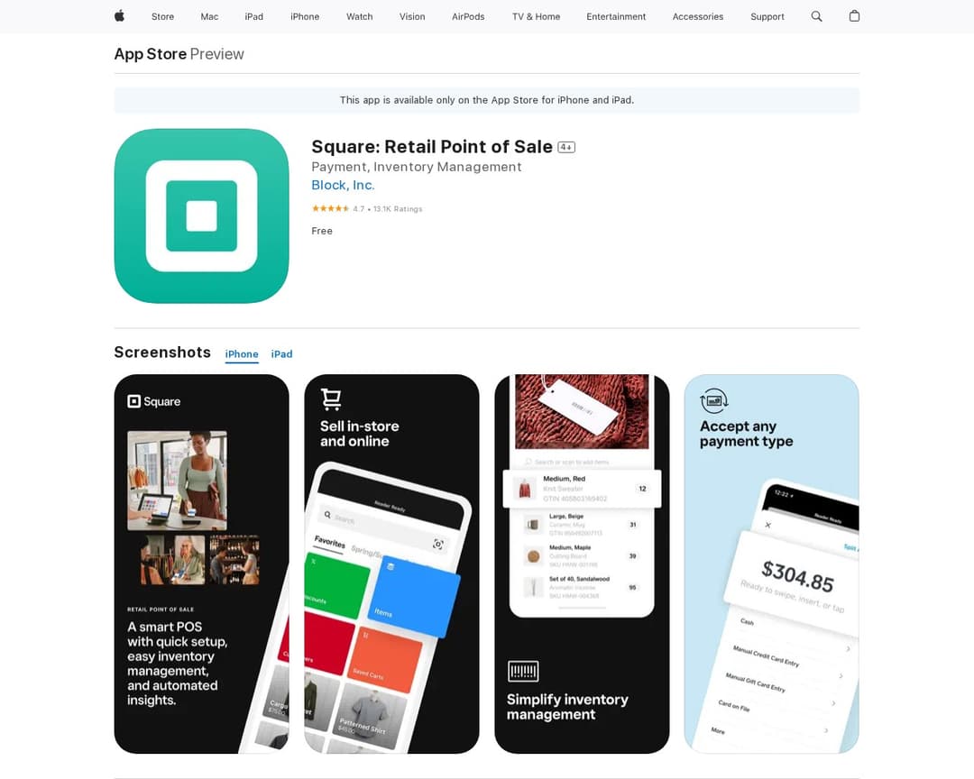 Square: Retail Point of Sale