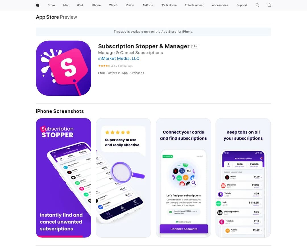Subscription Stopper & Manager