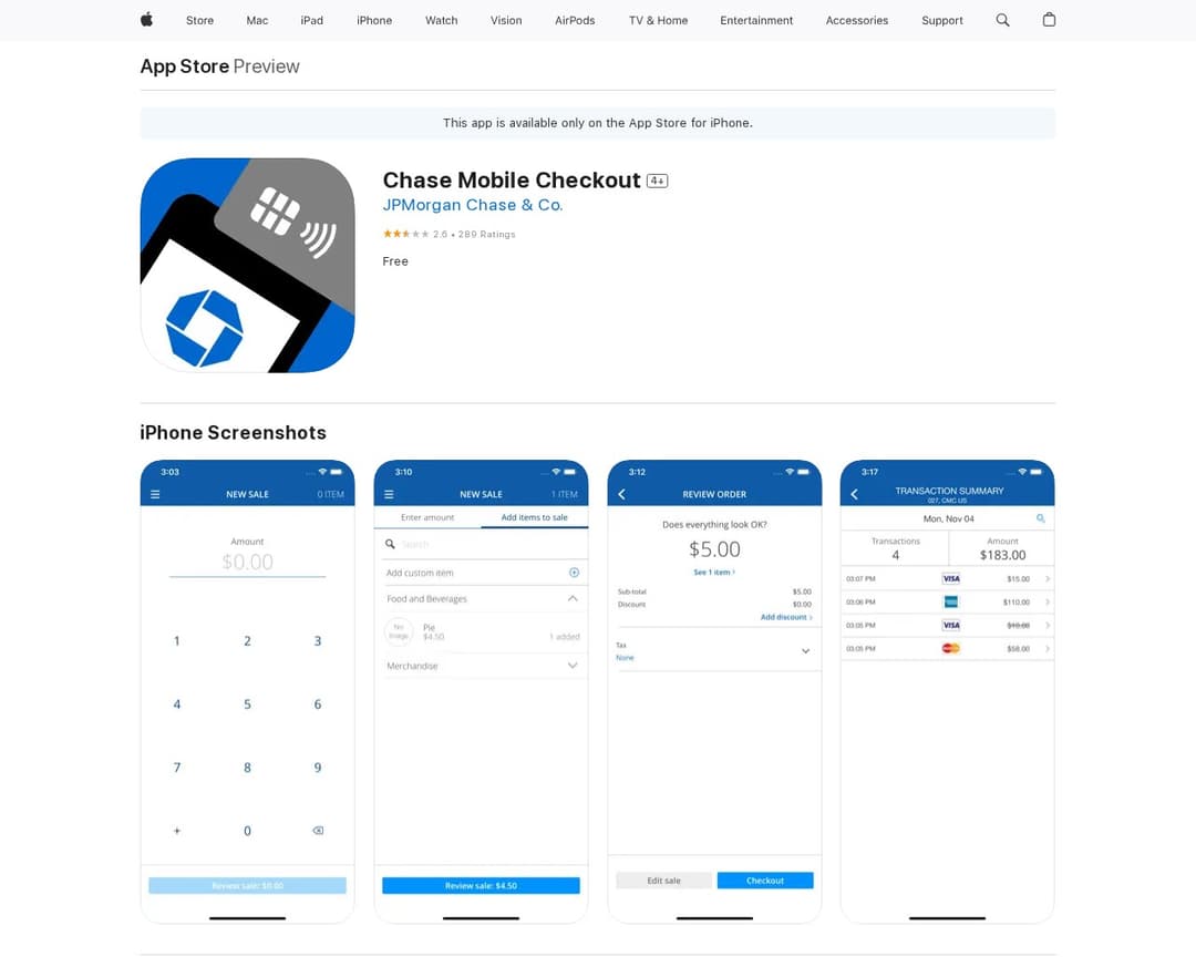 Chase Mobile Checkout
