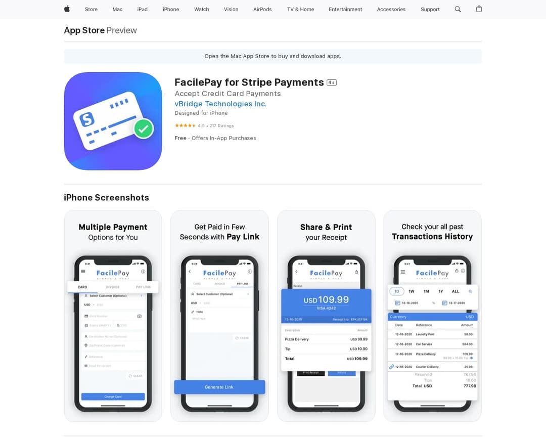 FacilePay for Stripe Payments