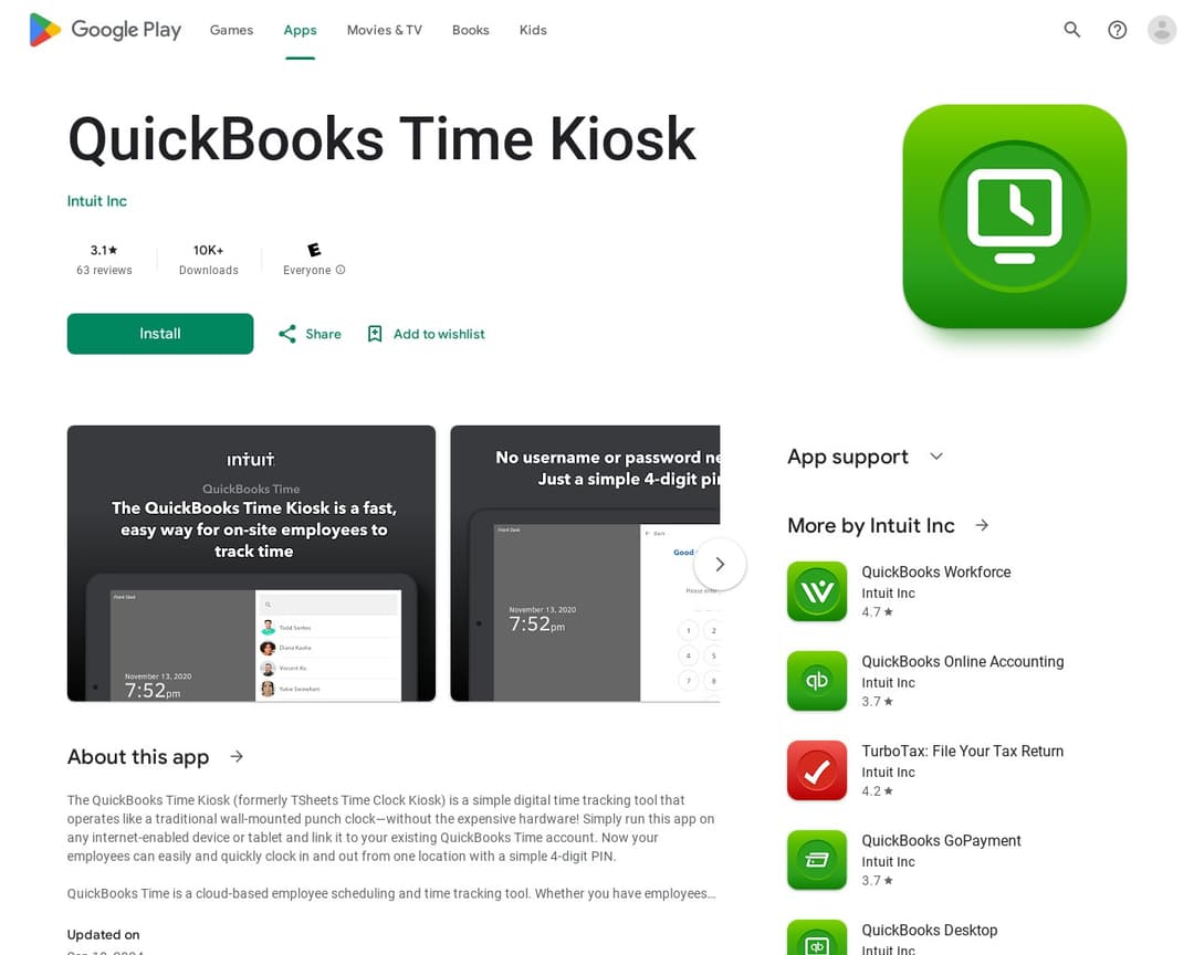 QuickBooks Time Kiosk