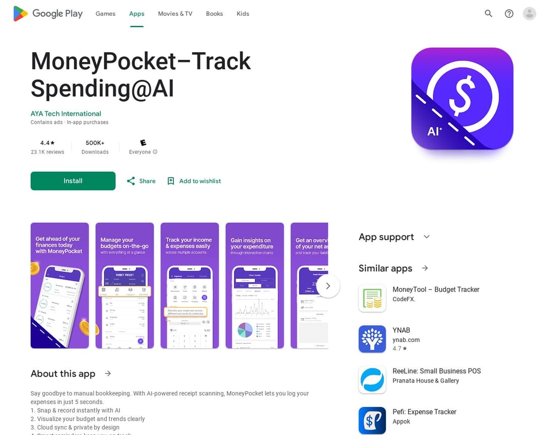 MoneyPocket–Track Spending