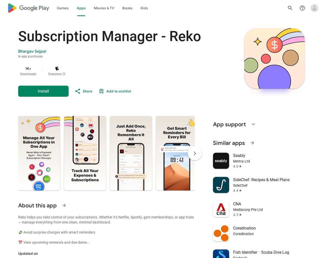 Subscription Manager - Reko