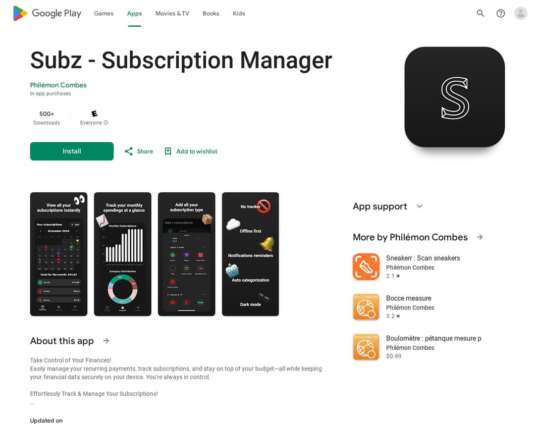 Subz - Subscription Manager