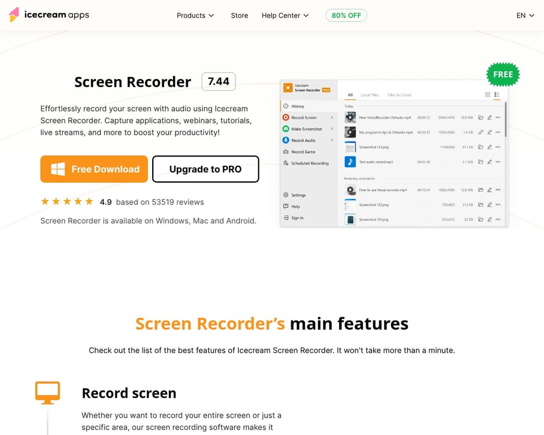 Icecream Screen Recorder