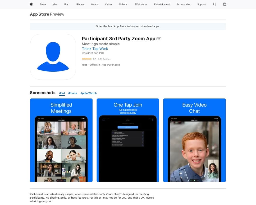 Participant 3rd Party Zoom App