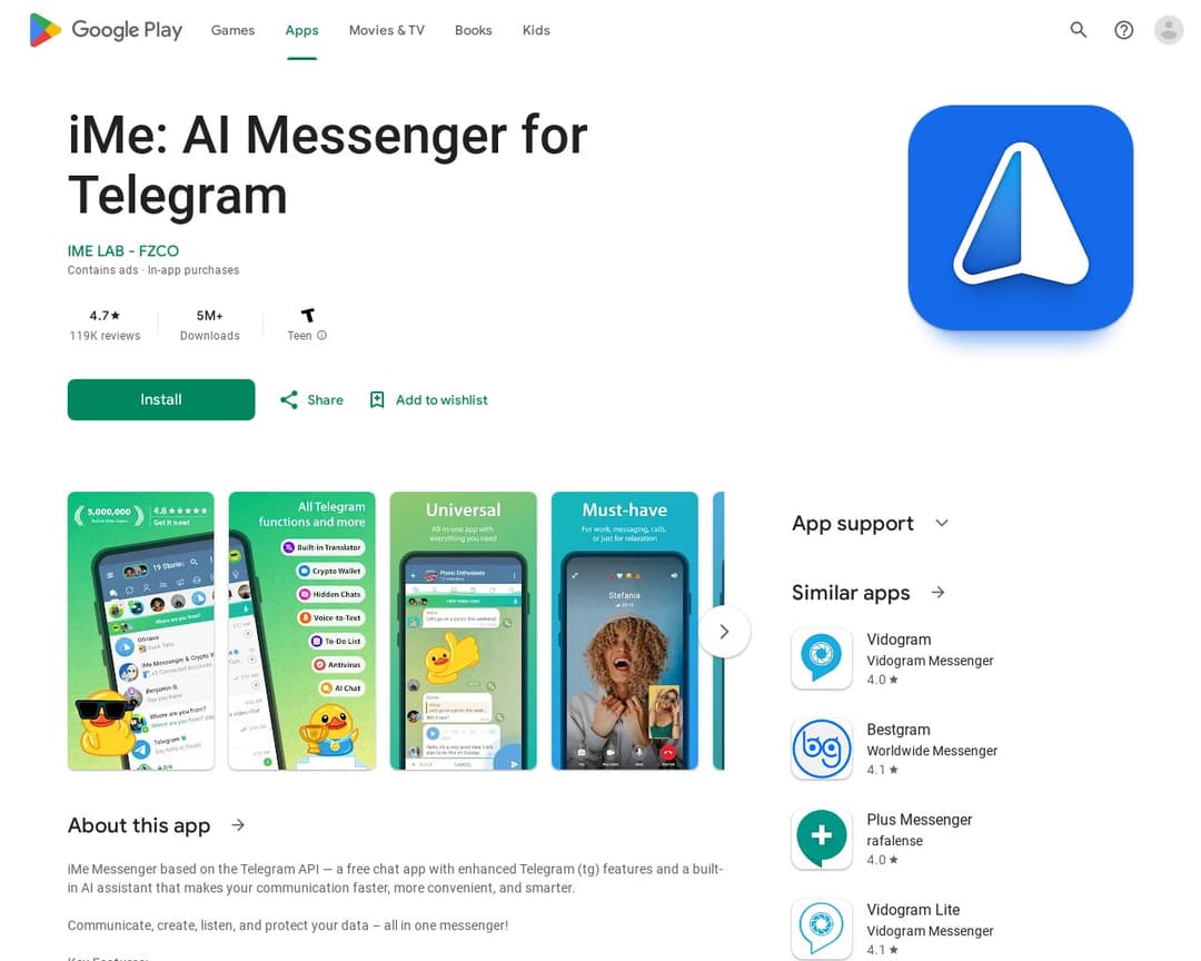 iMe: AI Messenger for Telegram