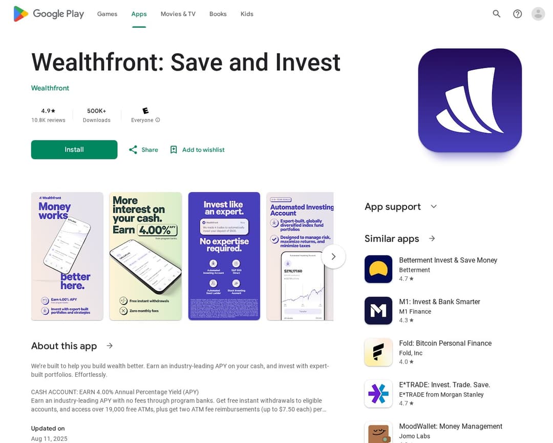 Wealthfront: Save and Invest