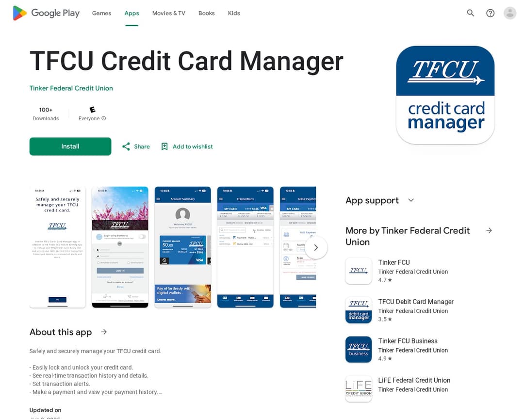 TFCU Credit Card Manager