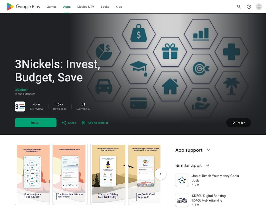 3Nickels: Invest, Budget, Save